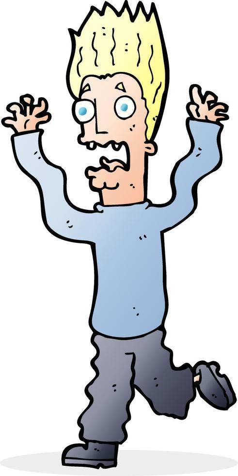 cartoon terrified man vector