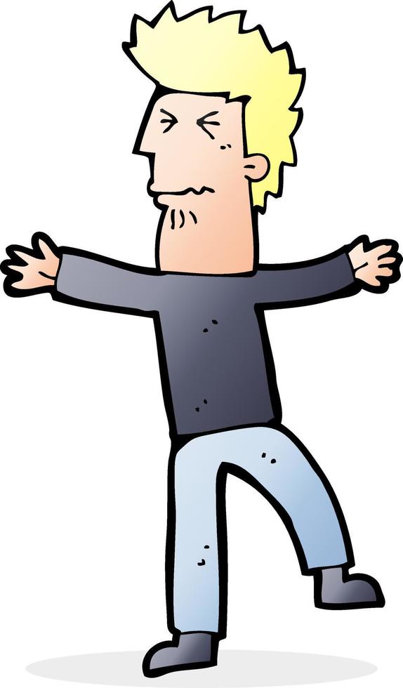 cartoon stressed man vector