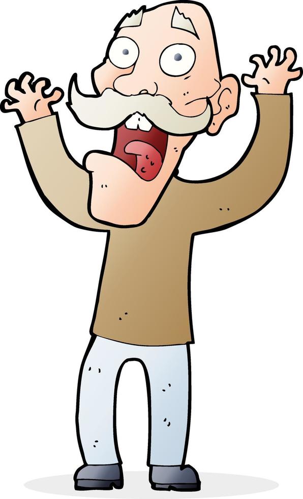 cartoon old man getting a fright vector