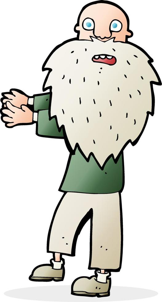 anciano barbudo de dibujos animados vector