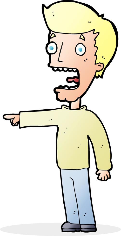 cartoon terrified man vector