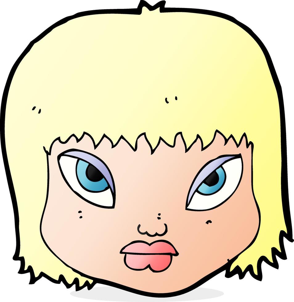 cara de dibujos animados molesto vector