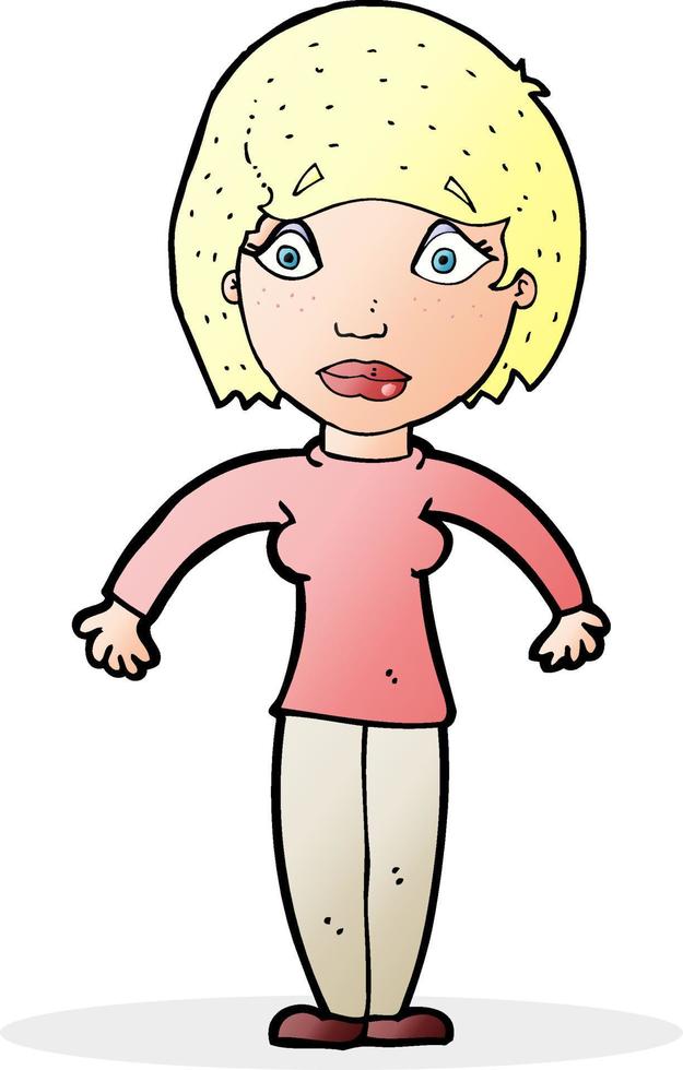 cartoon surprised woman vector