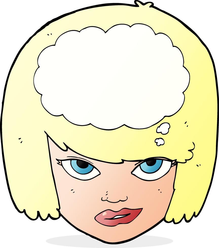 cartoon woman thinking vector