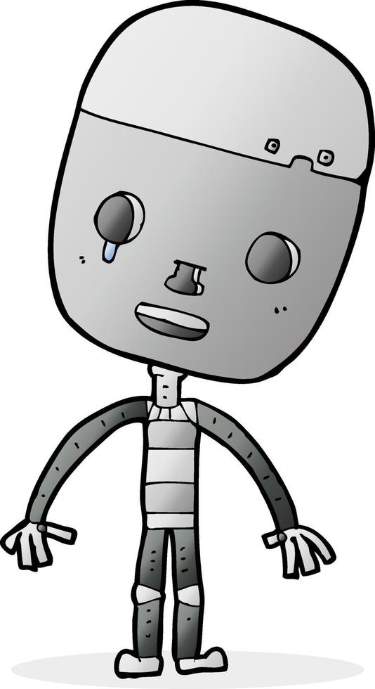 cartoon sad robot vector