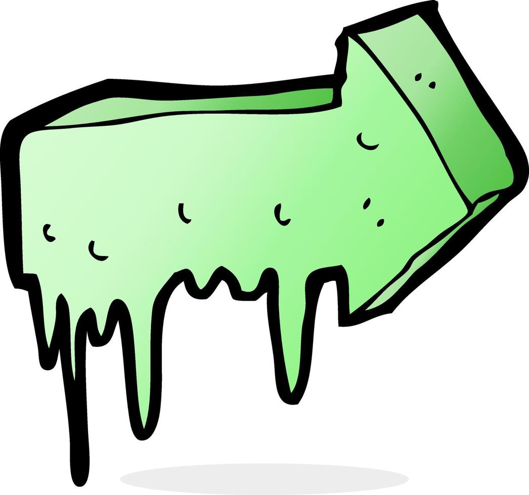 cartoon slimy pointing arrow vector