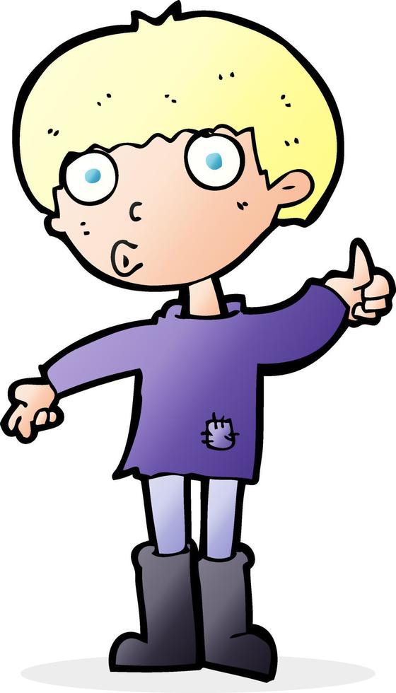 cartoon boy asking question vector