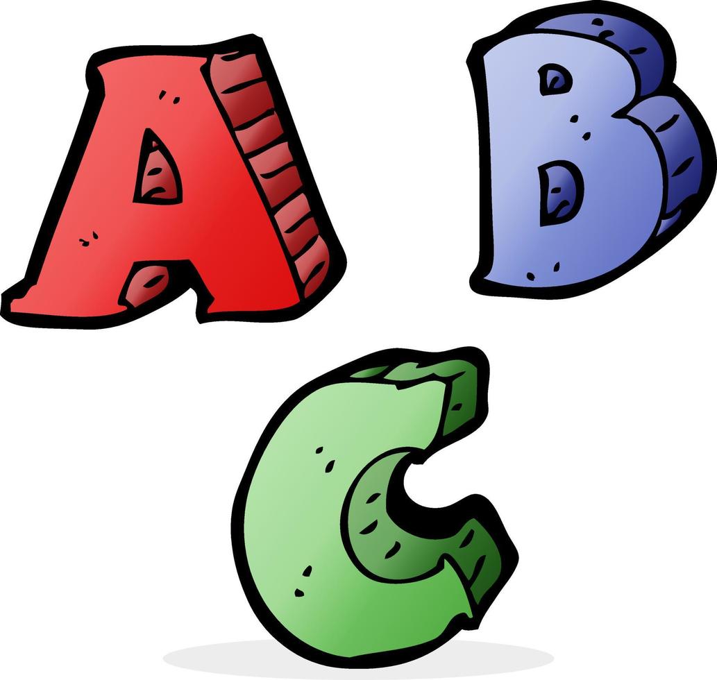 letras abc de dibujos animados vector