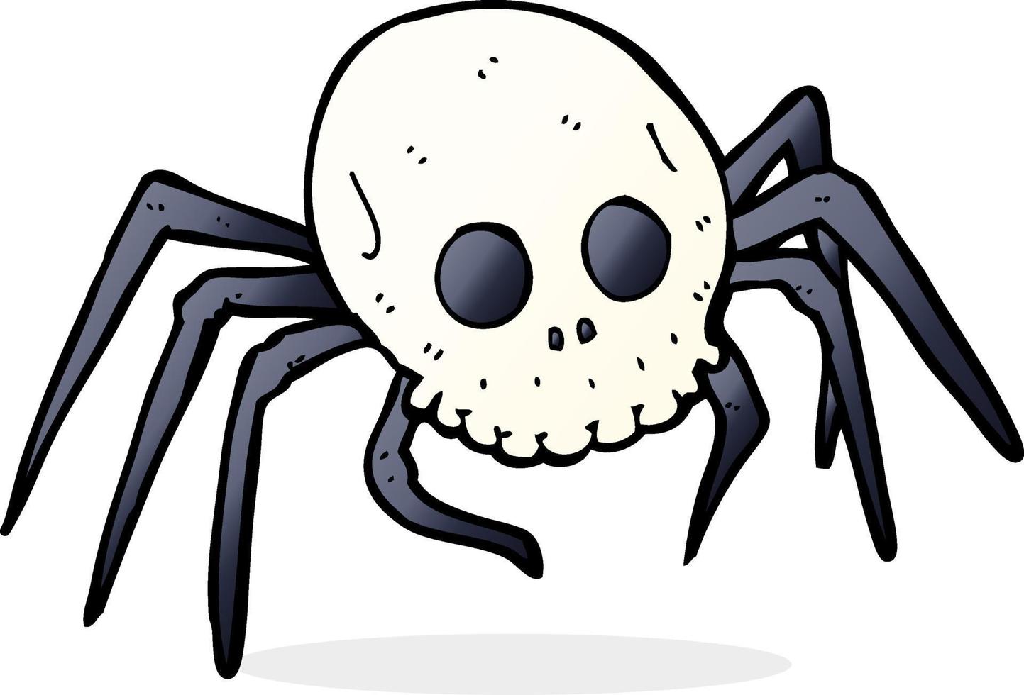 cartoon spooky halloween skull spider vector