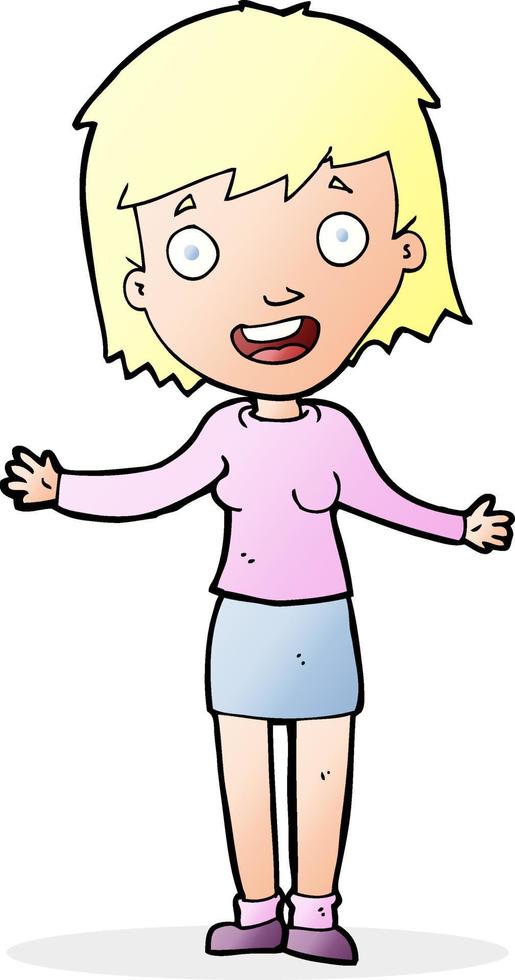 cartoon excited woman vector