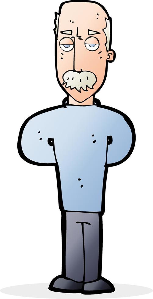 cartoon annoyed balding man vector
