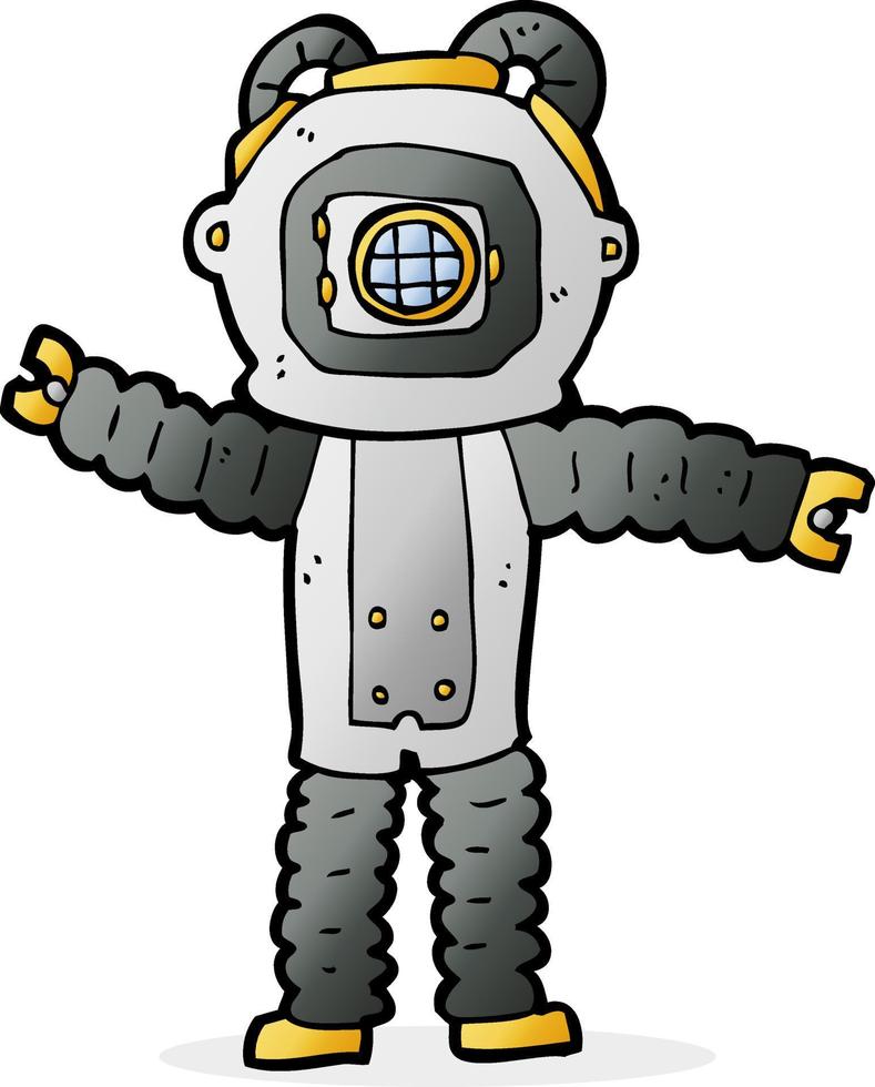 cartoon deep sea diver vector