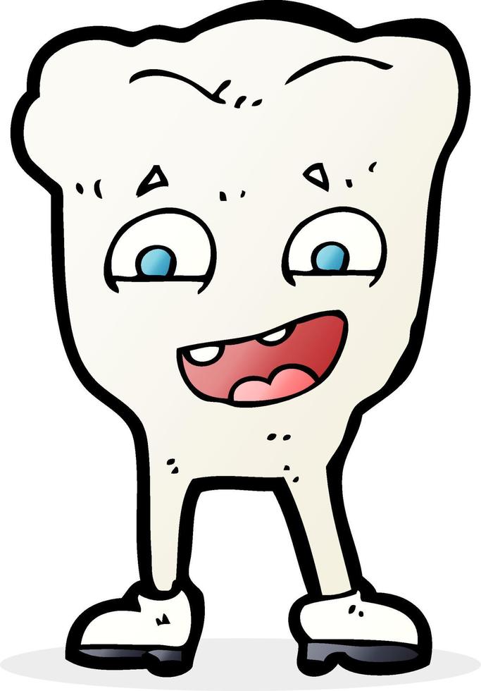 cartoon happy tooth vector