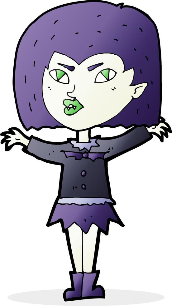 cartoon vampire girl vector