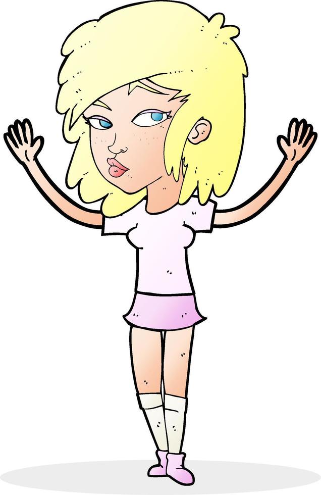 cartoon pretty girl vector