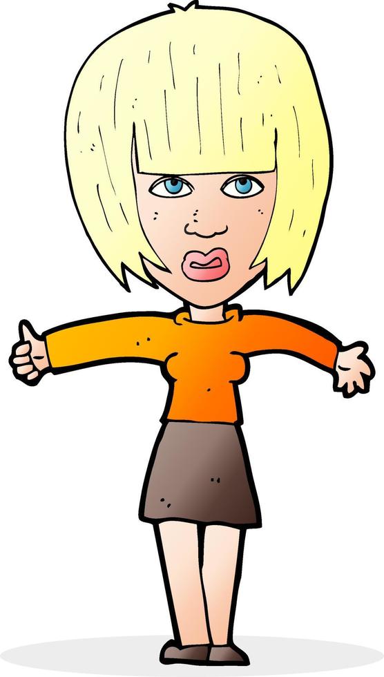cartoon annoyed woman vector