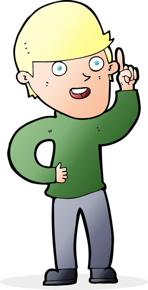 cartoon boy with idea vector