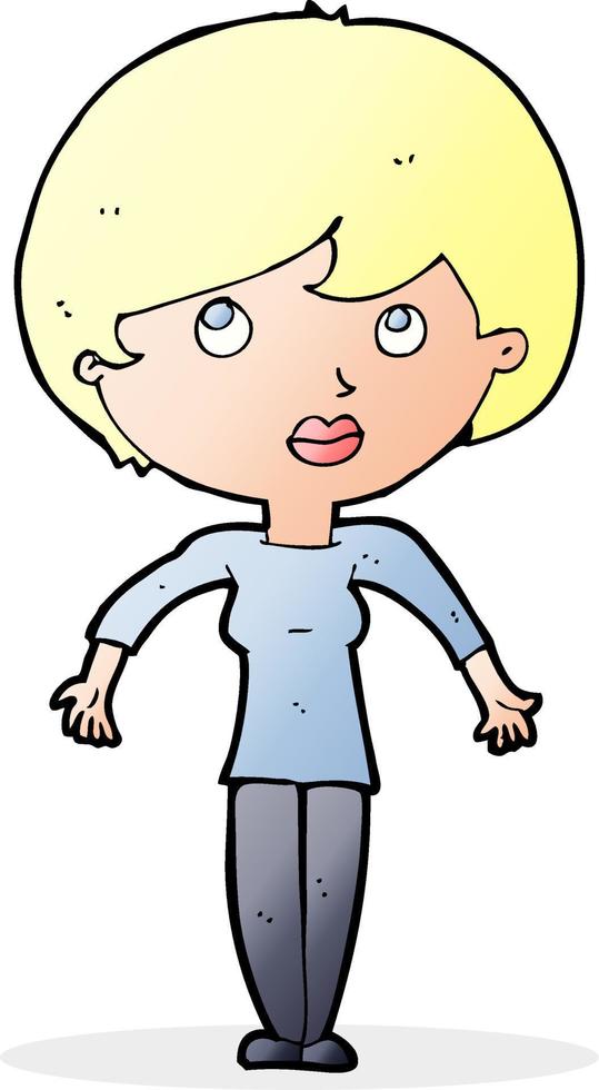 cartoon woman shrugging shoulders vector