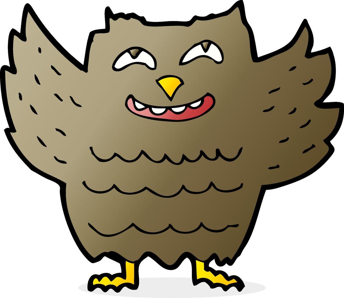 cartoon happy owl vector