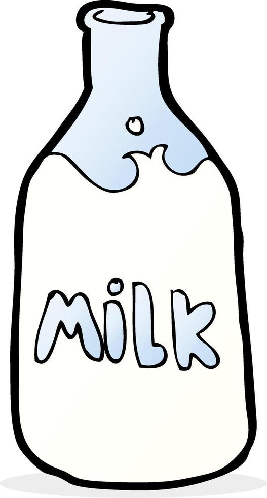 cartoon bottle of milk vector