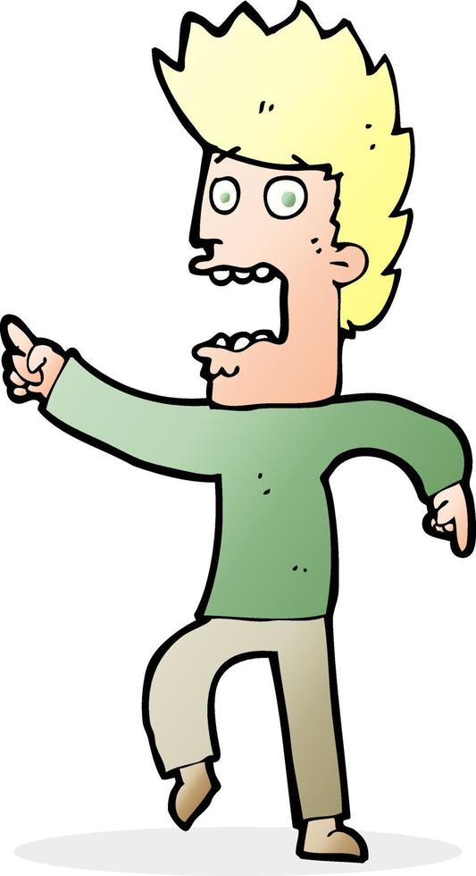 cartoon terrified man vector