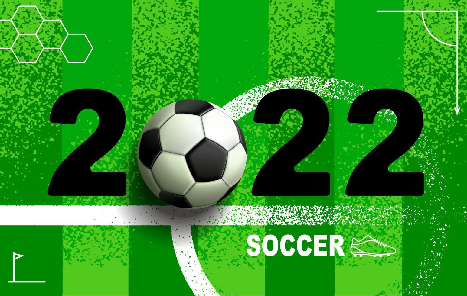 fútbol 2022, celebración, deporte de fútbol, fondo de concepto verde vector