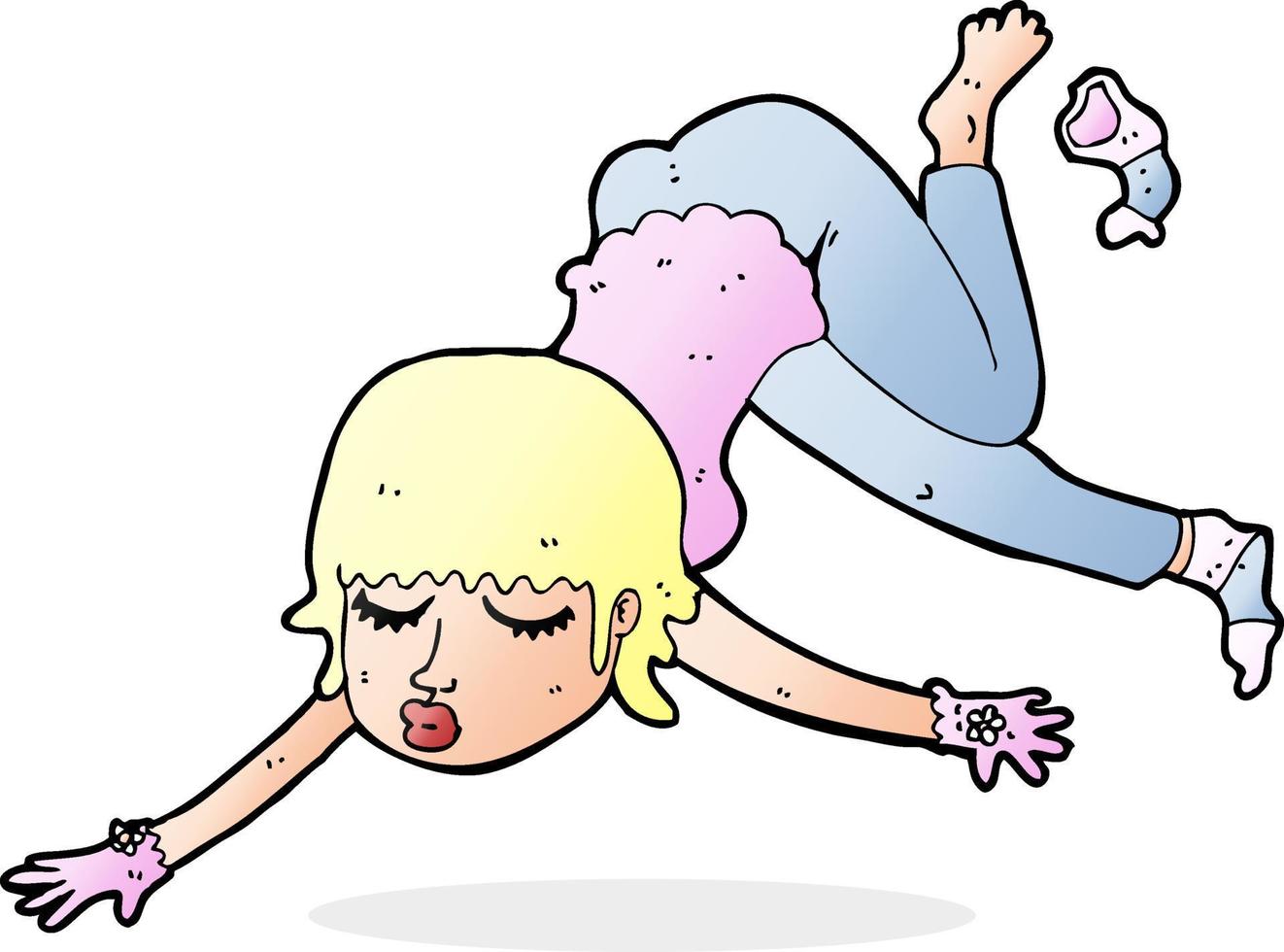 cartoon woman floating vector