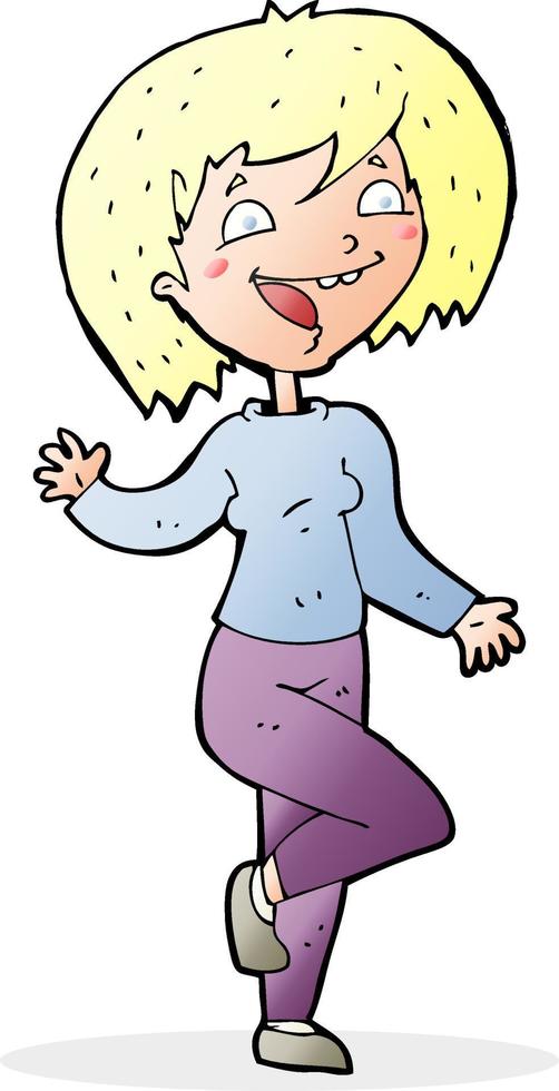 cartoon laughing woman vector