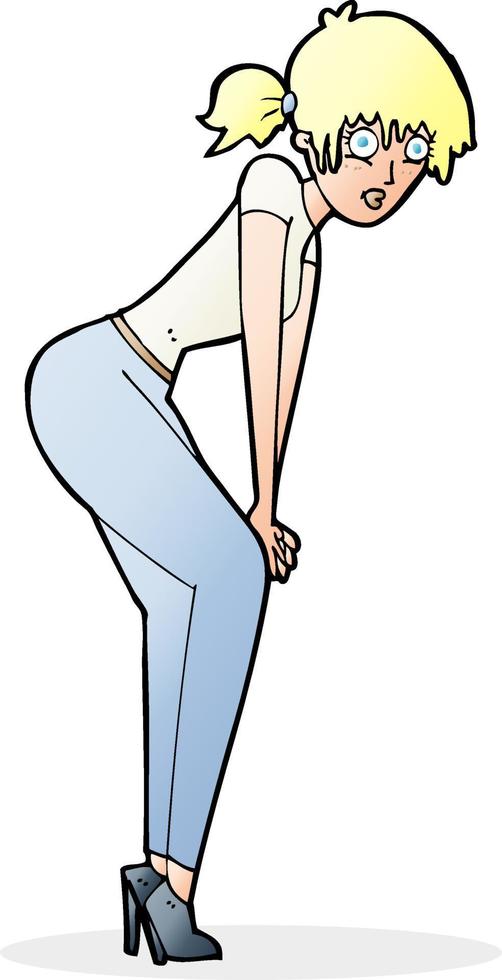 cartoon woman posing vector