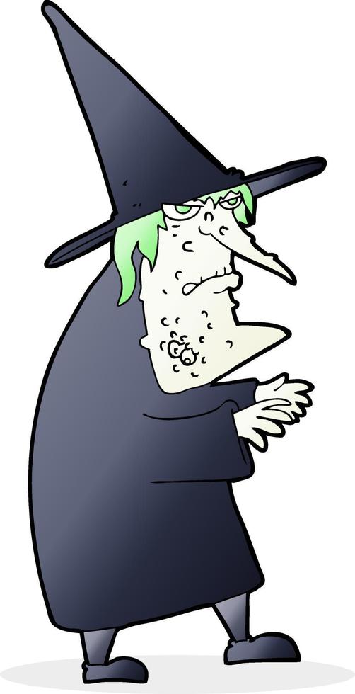 cartoon ugly old witch vector