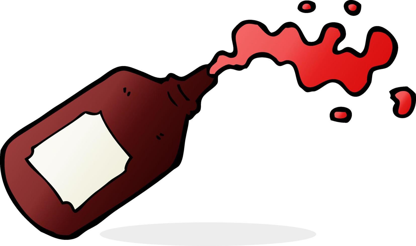 cartoon squirting blood bottle vector