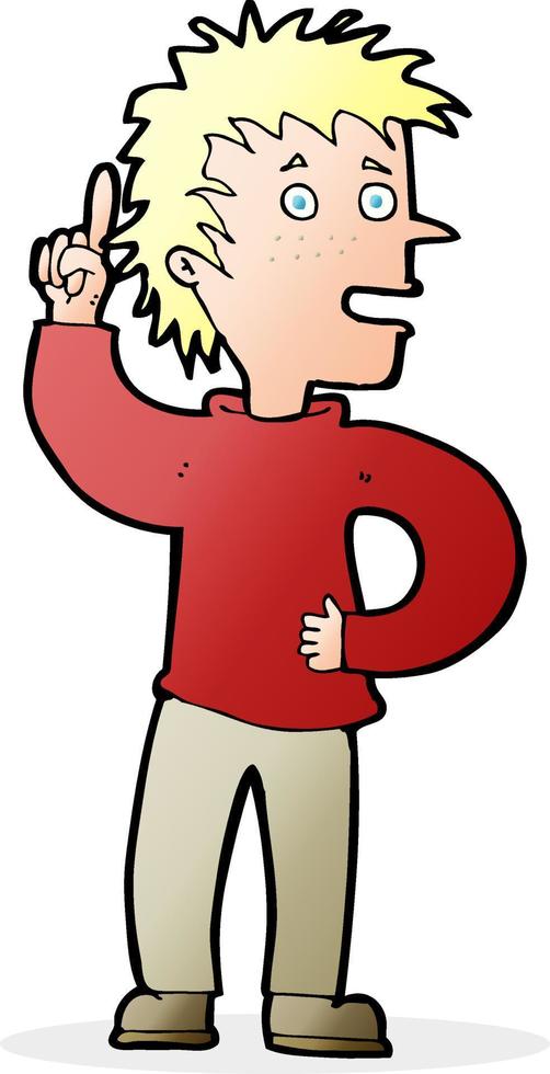 cartoon boy with idea vector