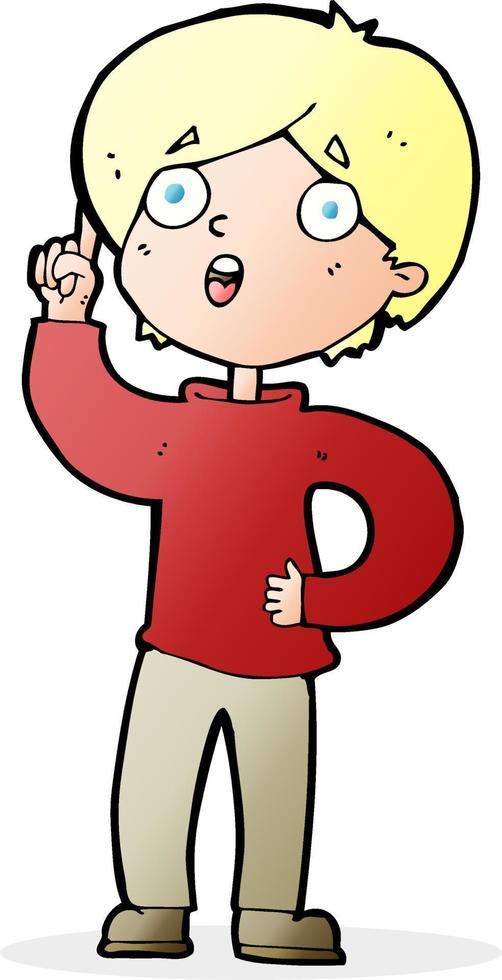 cartoon boy with idea vector