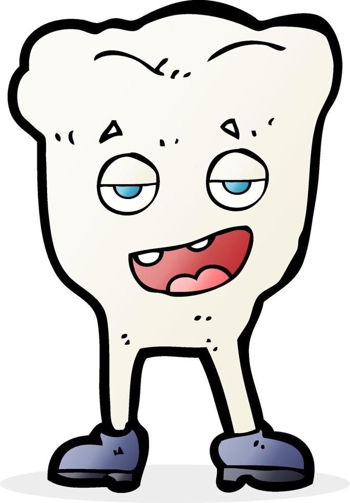 cartoon tooth looking smug vector