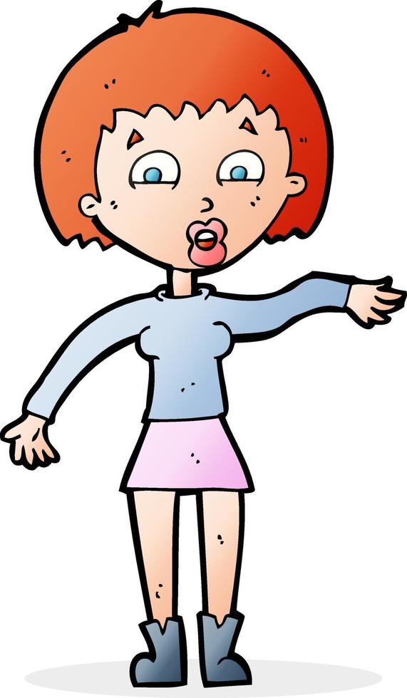 cartoon surprised woman vector