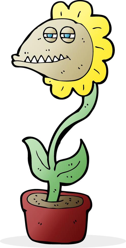 cartoon monster flower vector