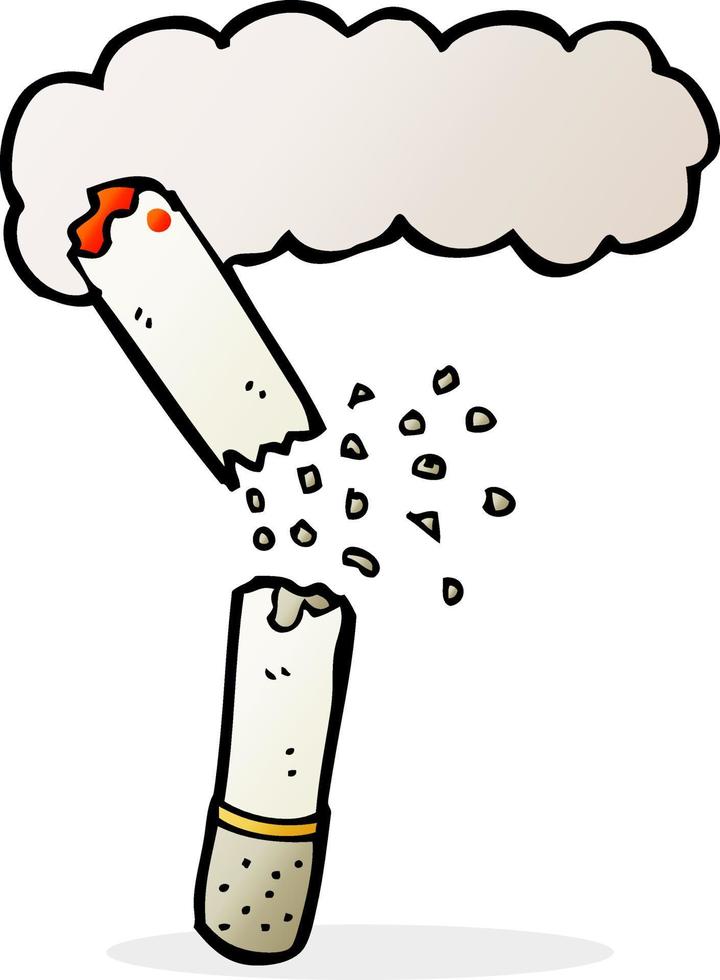 cartoon broken cigarette vector