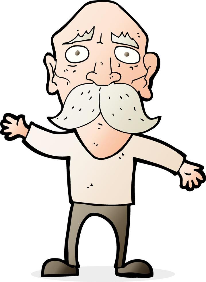 cartoon worried old man vector