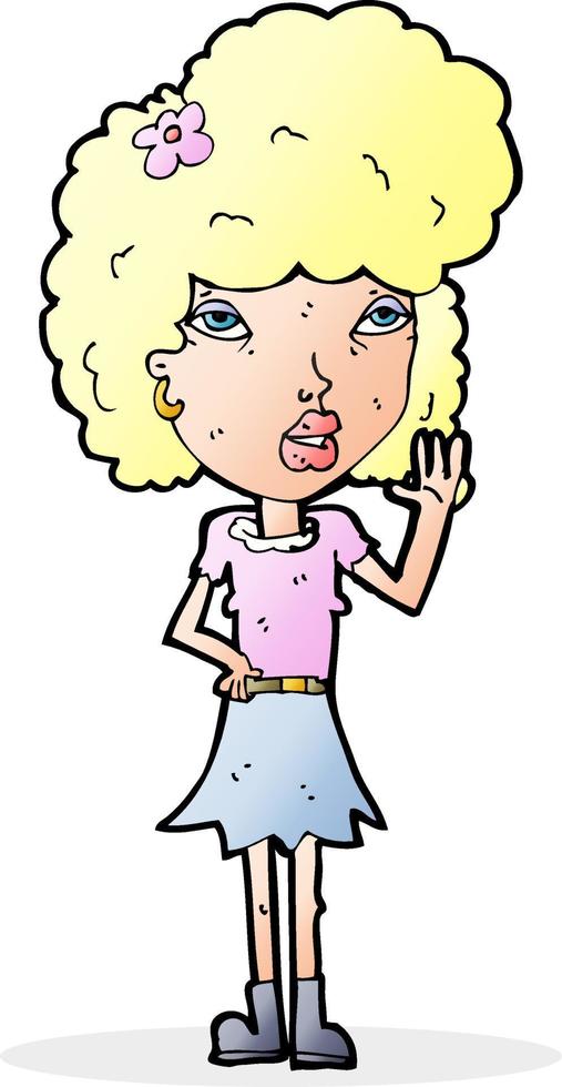 cartoon woman waving vector