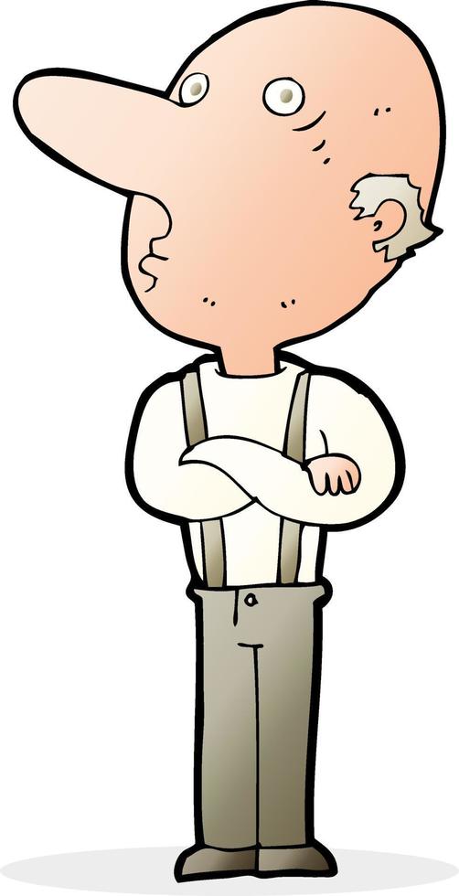 cartoon old man with folded arms 12278882 Vector Art at Vecteezy