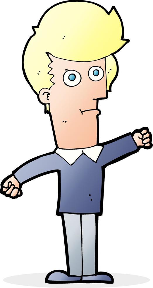 cartoon man punching vector