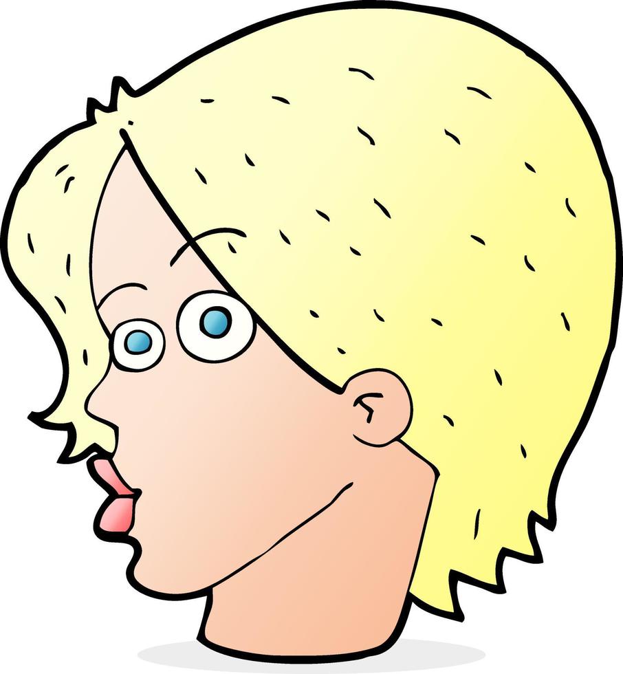 cartoon female face vector