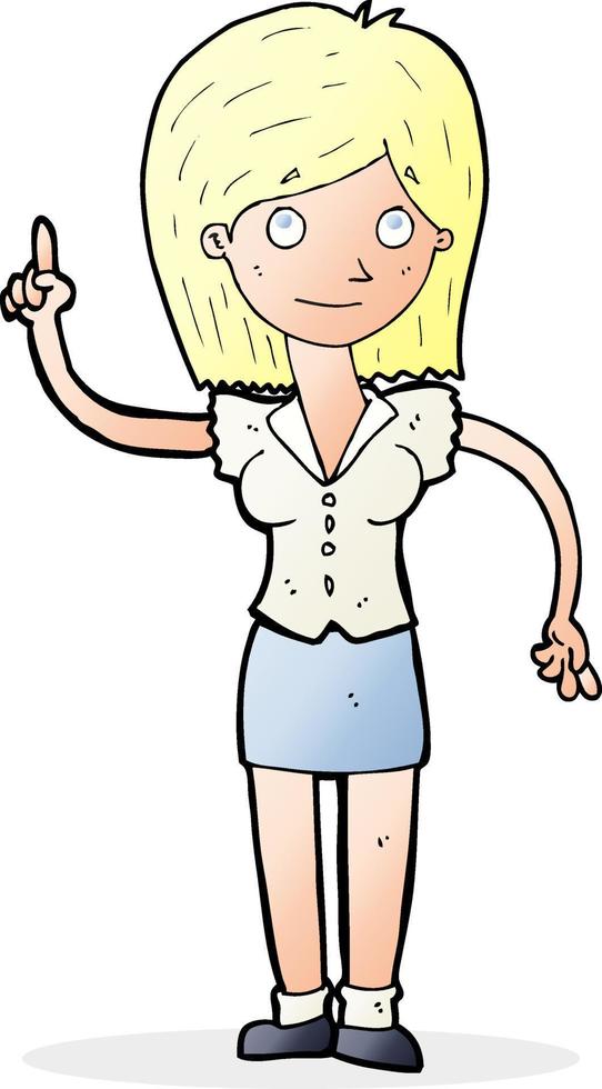 cartoon woman with idea vector