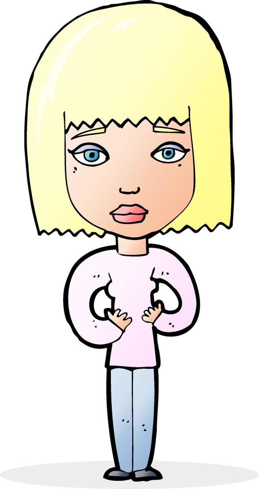 cartoon woman indicating self vector