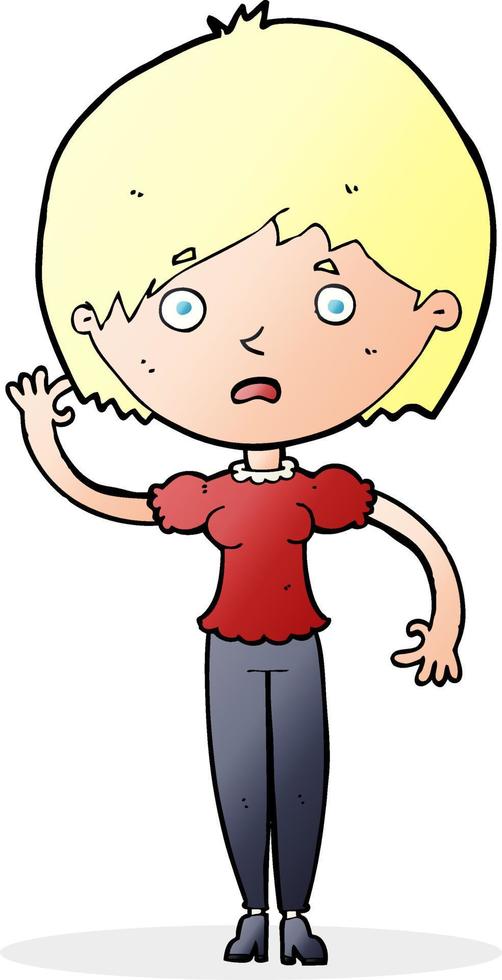 cartoon waving woman vector