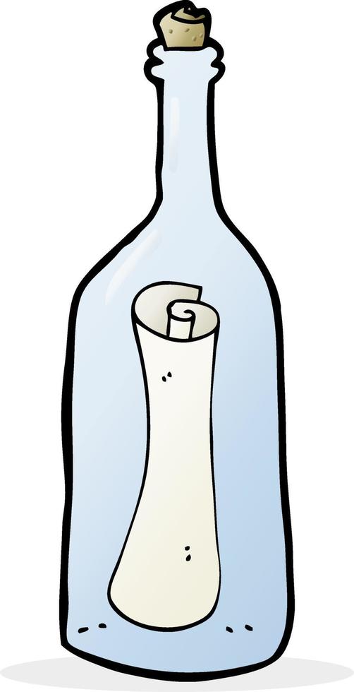 cartoon letter in a bottle vector