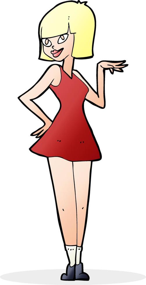 cartoon pretty woman vector
