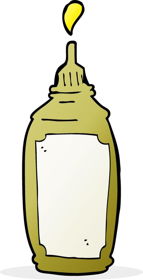 botella de mostaza de dibujos animados vector