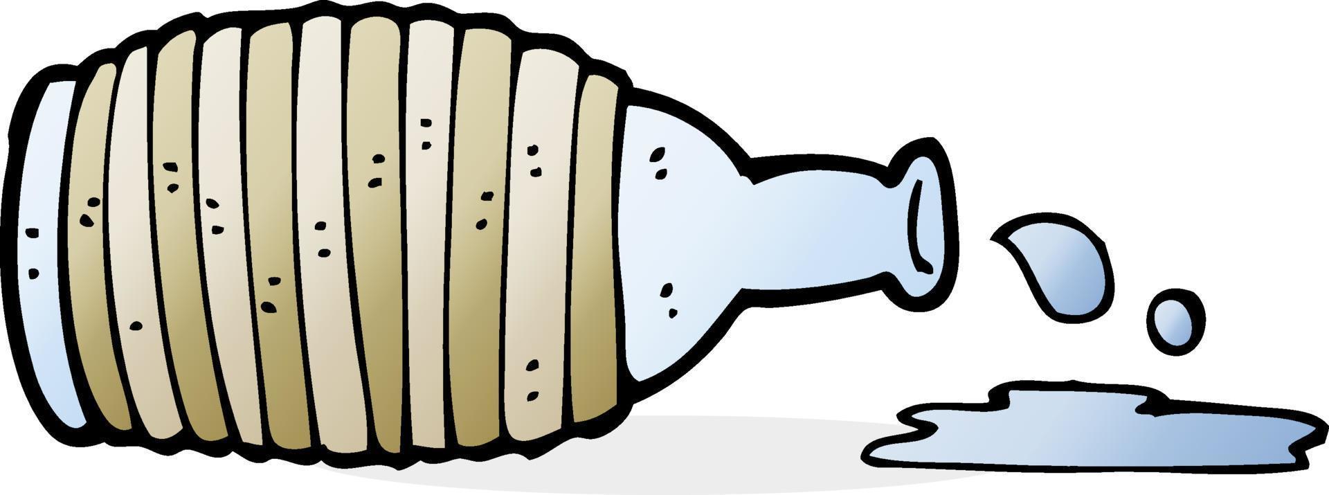cartoon spilled bottle vector