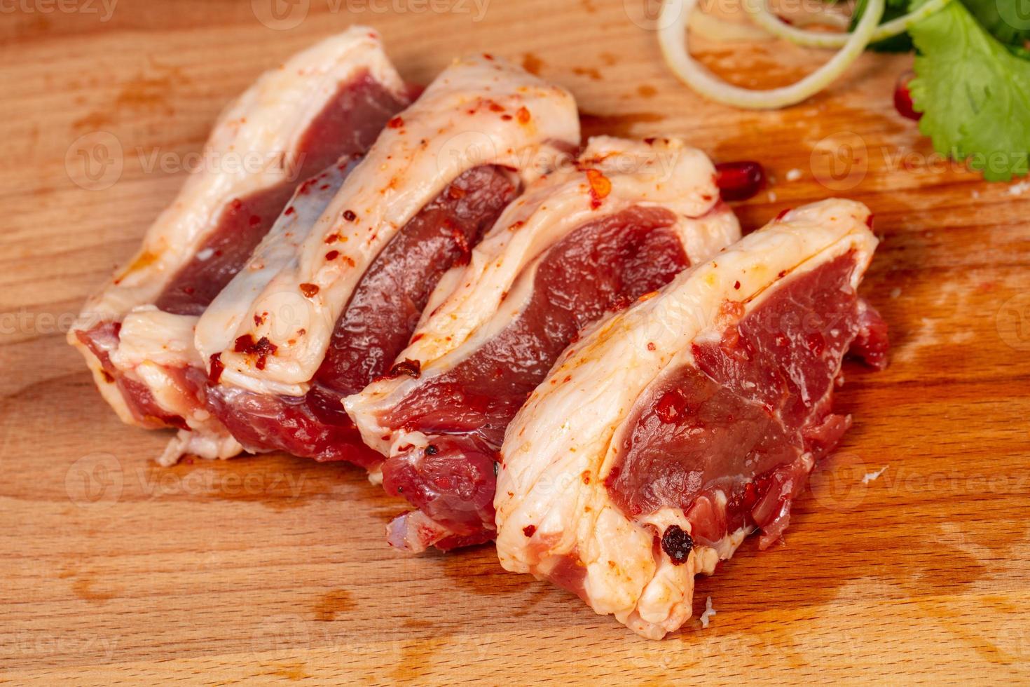 Raw lamb meat photo